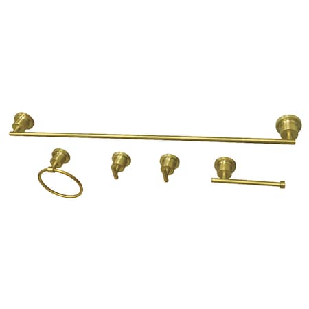 Kingston Brass BAH8230478SB Concord 5-Piece Bathroom Accessory Set, Brushed Brass BAH8230478SB